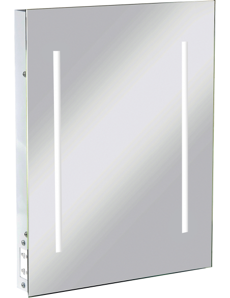 Knightsbridge LED Bathroom Mirror c/w Dual Voltage Shaver Socket Chrome 