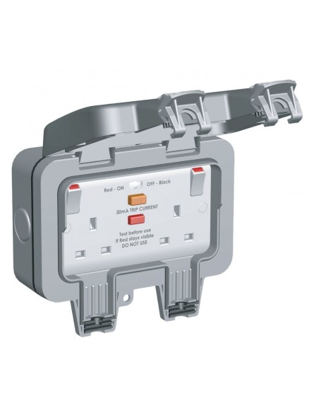 IP66 13A 2 Gang Switched Socket with RCD (Active)