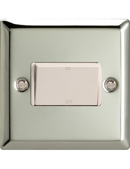 10A 3 Pole Fan Isolator Switch Mirror Chrome