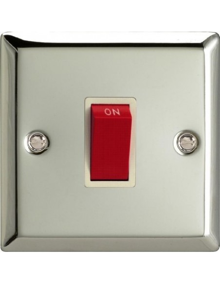 45A Cooker Switch  (Single Plate) Mirror Chrome