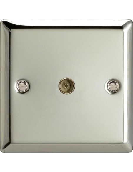 1 Gang Co-Axial Socket Mirror Chrome