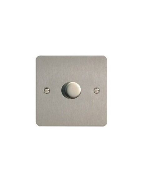 1 Gang 2 Way Push-On-Push-Off LED Dimmer Switch Brushed Steel