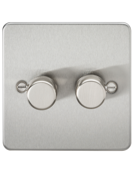 2 Gang 2 Way 250w Dimmer Switch Chrome