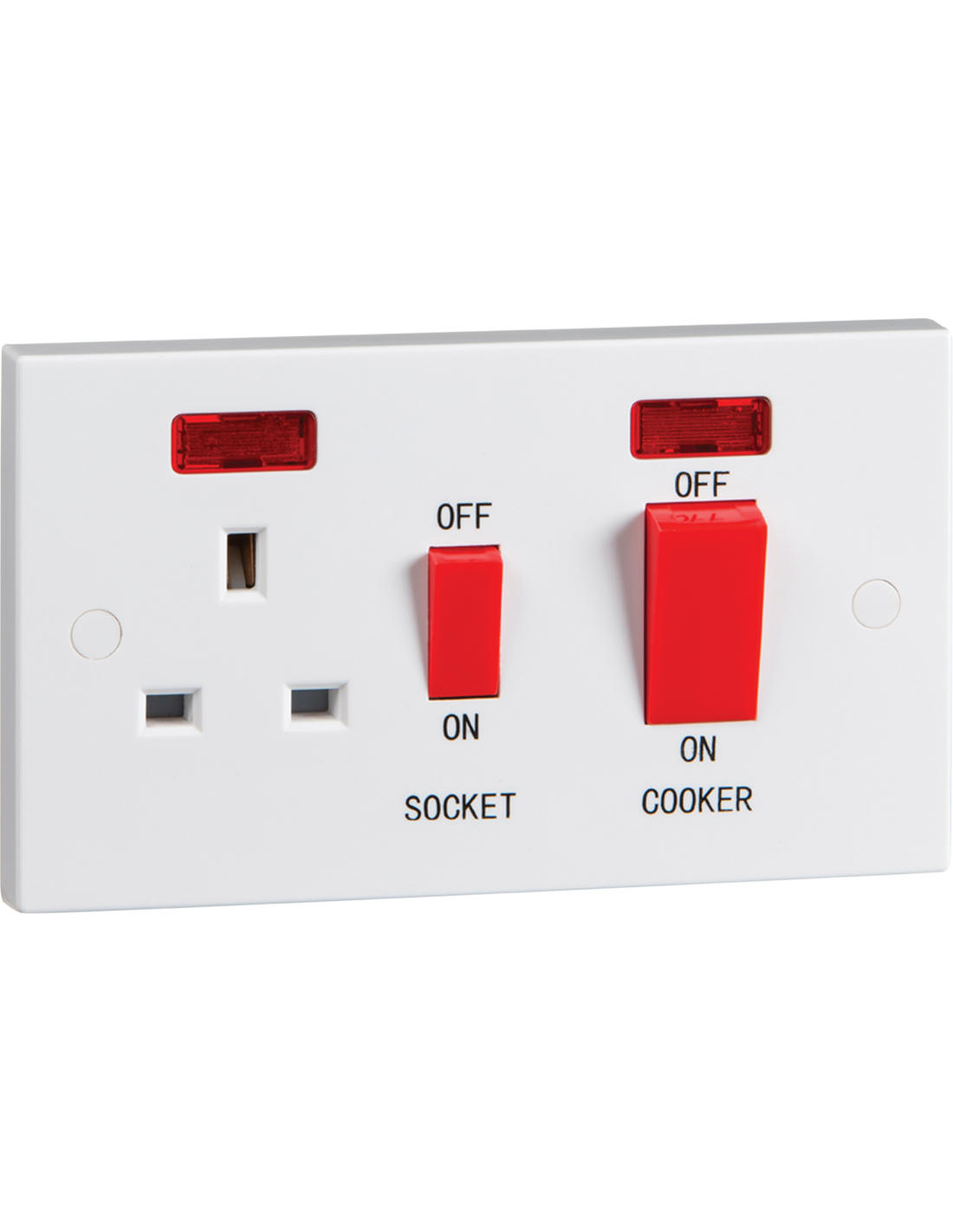 Cooker switch with double socket